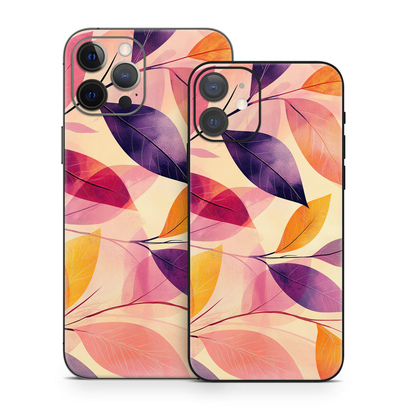 iPhone 12 Series Skin design of Pink, Orange, Brown, Purple, Creative arts, Paint, with yellow, orange, purple, pink colors