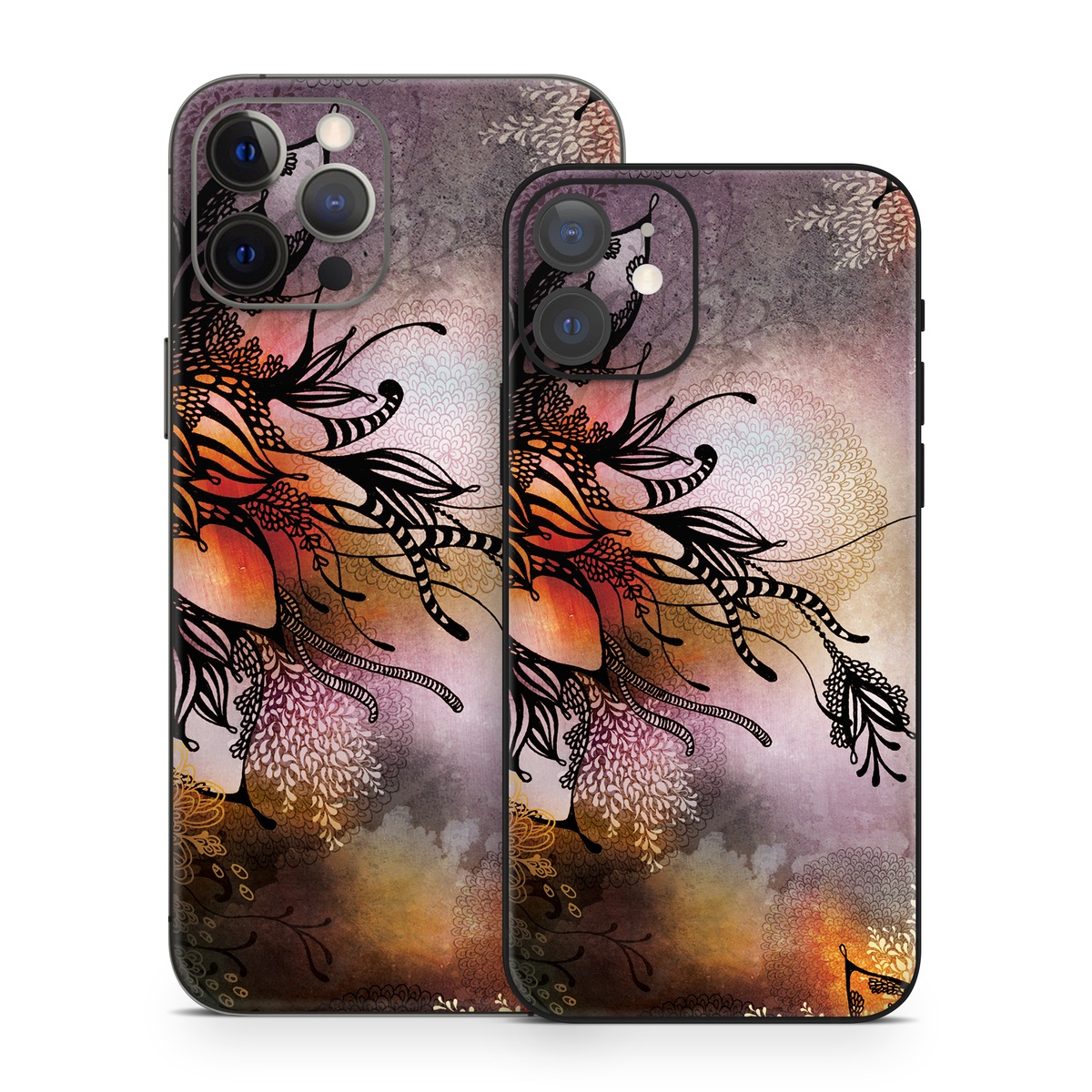 iPhone 12 Series Skin design of Illustration, Graphic design, Cg artwork, Art, Fictional character, Graphics, Visual arts, Darkness, with black, gray, red, green, purple colors