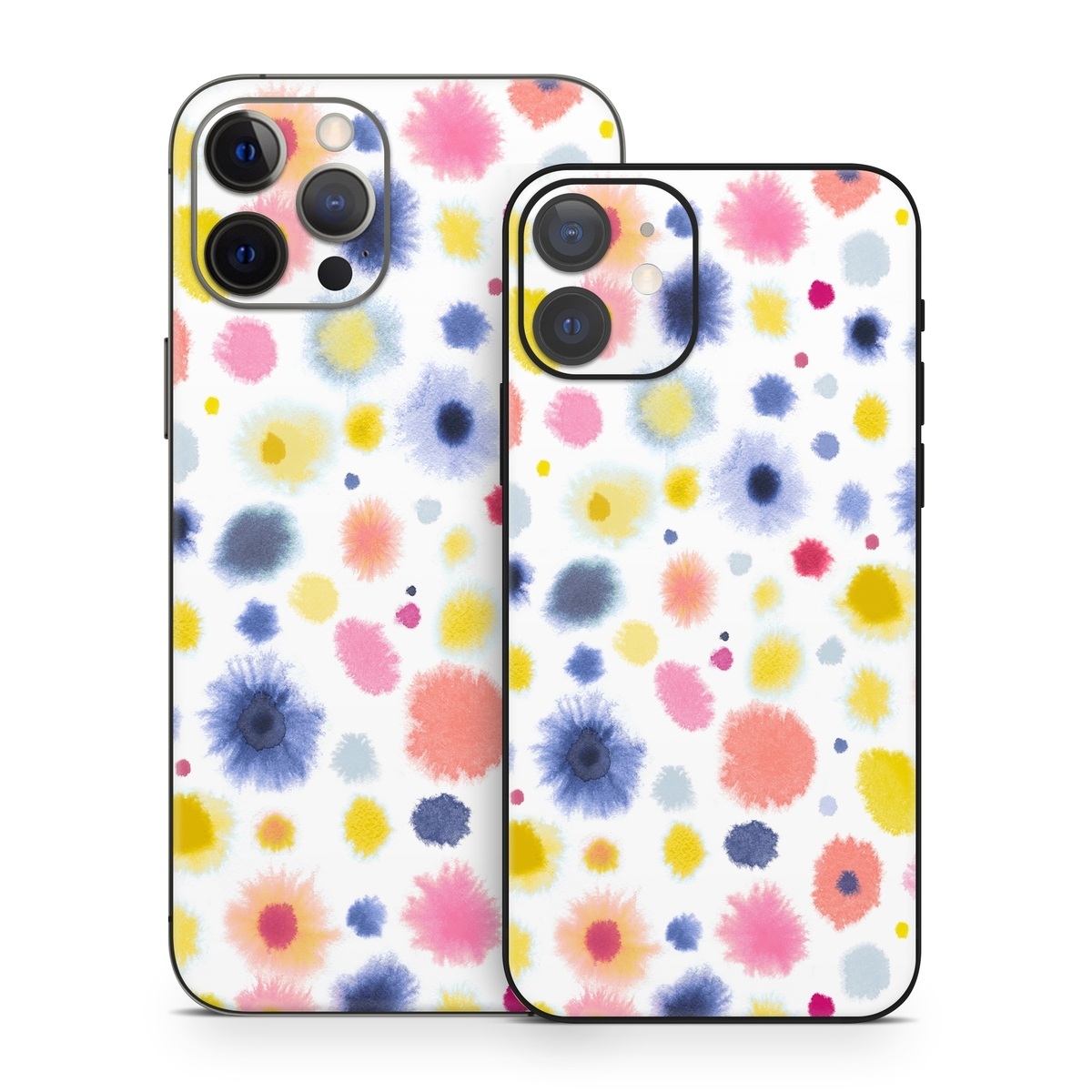 iPhone 12 Series Skin design of Material property, Circle, Pattern, Design, Magenta, Electric blue, Font, Flowering plant, Painting, with white, pink, orange, blue, yellow, gray colors