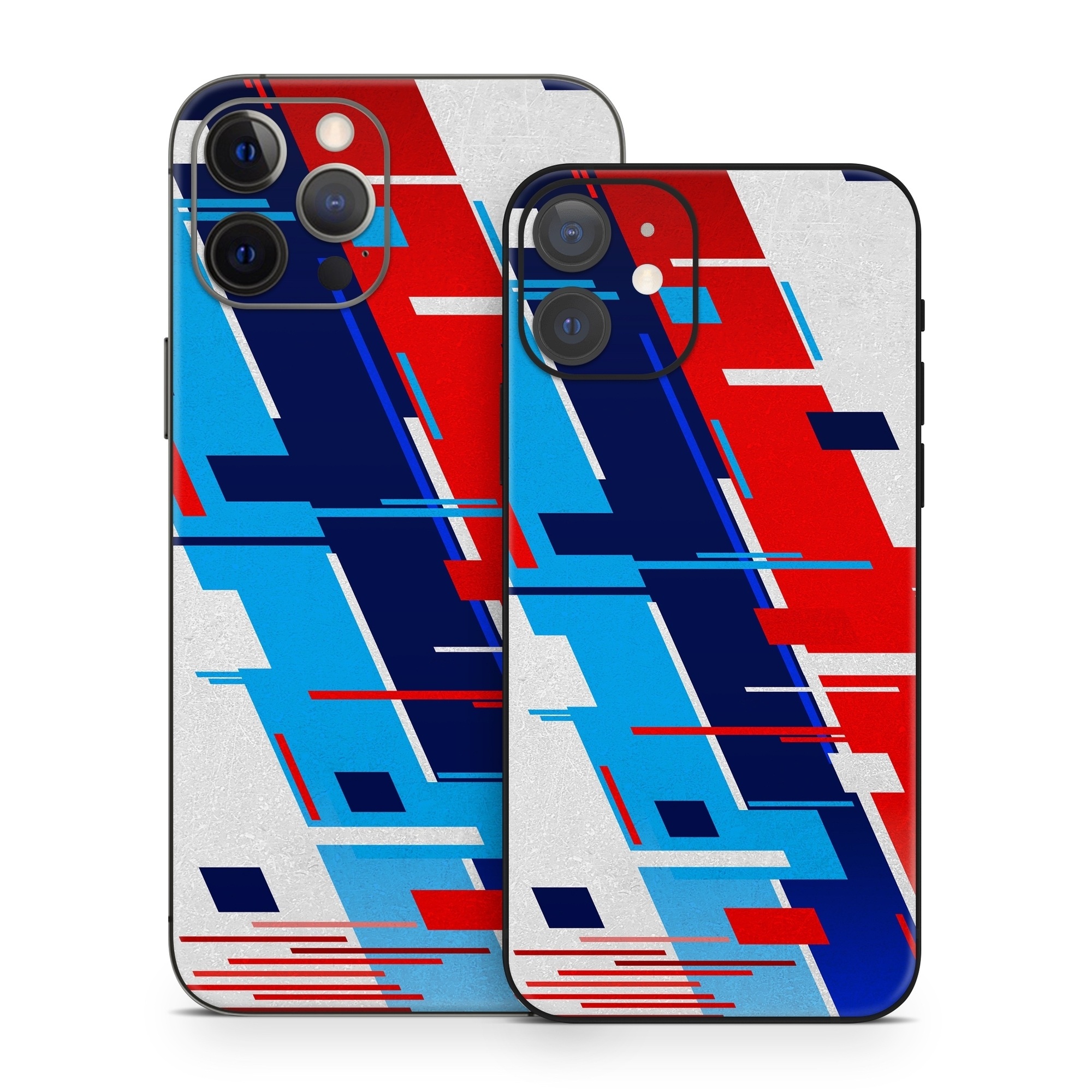 iPhone 12 Series Skin design of Azure, Font, Material property, Parallel, Electric blue, Slope, Graphics, Carmine, Brand, Rectangle, with gray, blue, black, red, purple colors