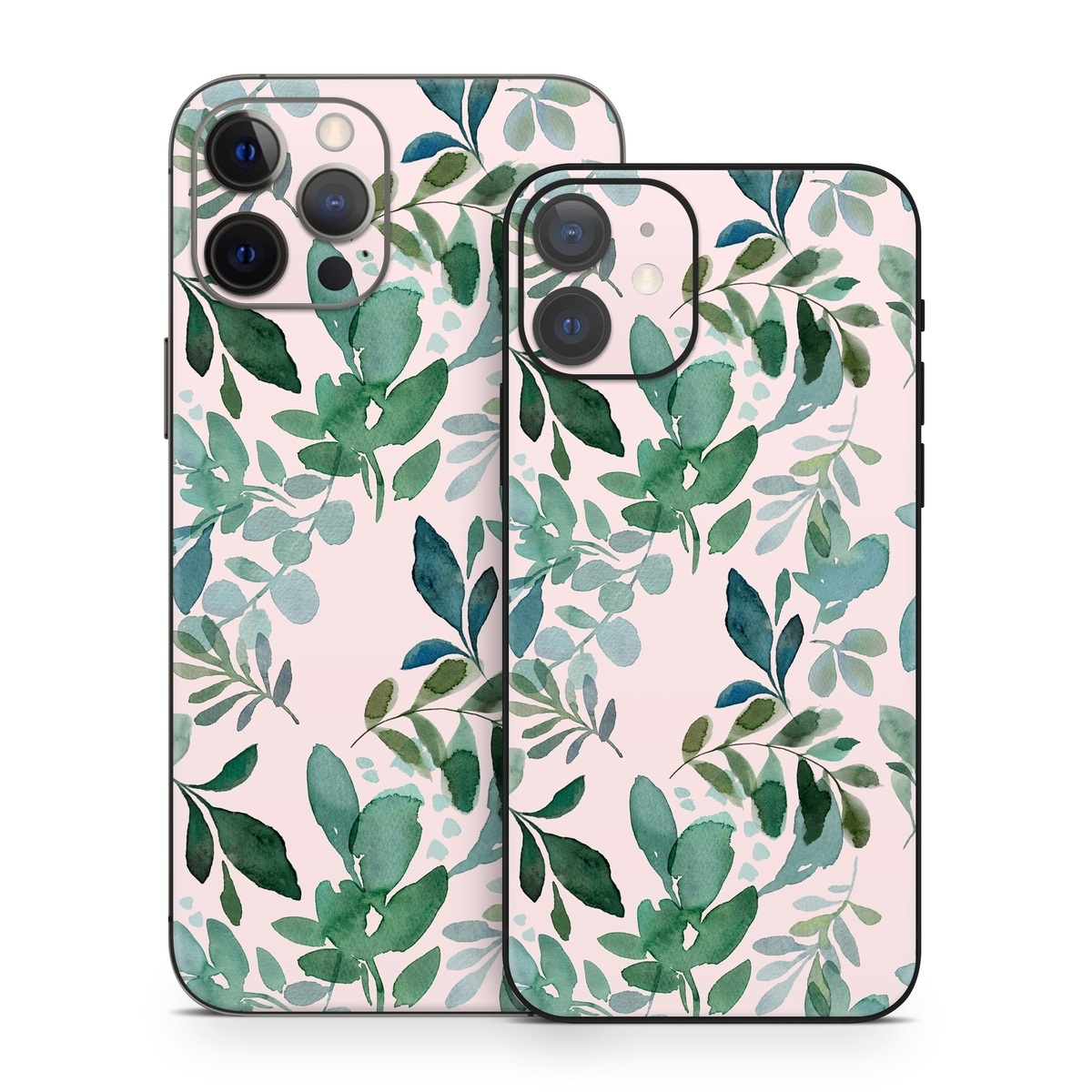iPhone 12 Series Skin design of Pattern, Green, Leaf, Design, Plant, Tree, Military camouflage, with white, green, blue colors