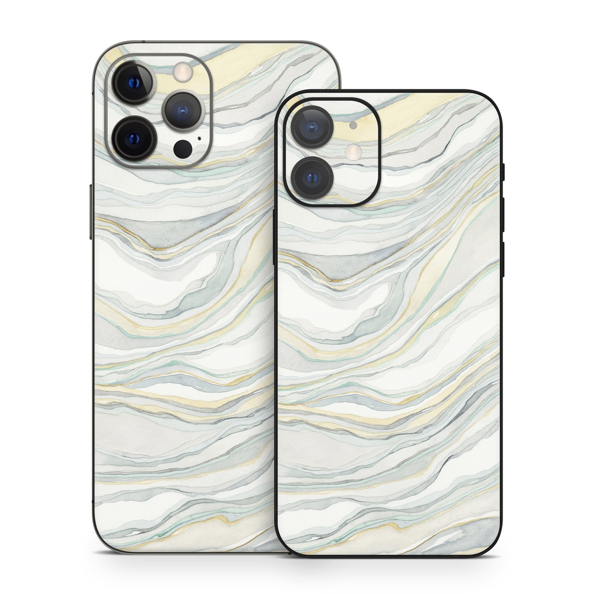 iPhone 12 Series Skin design of Line, Pattern, with yellow, white, blue, gray colors