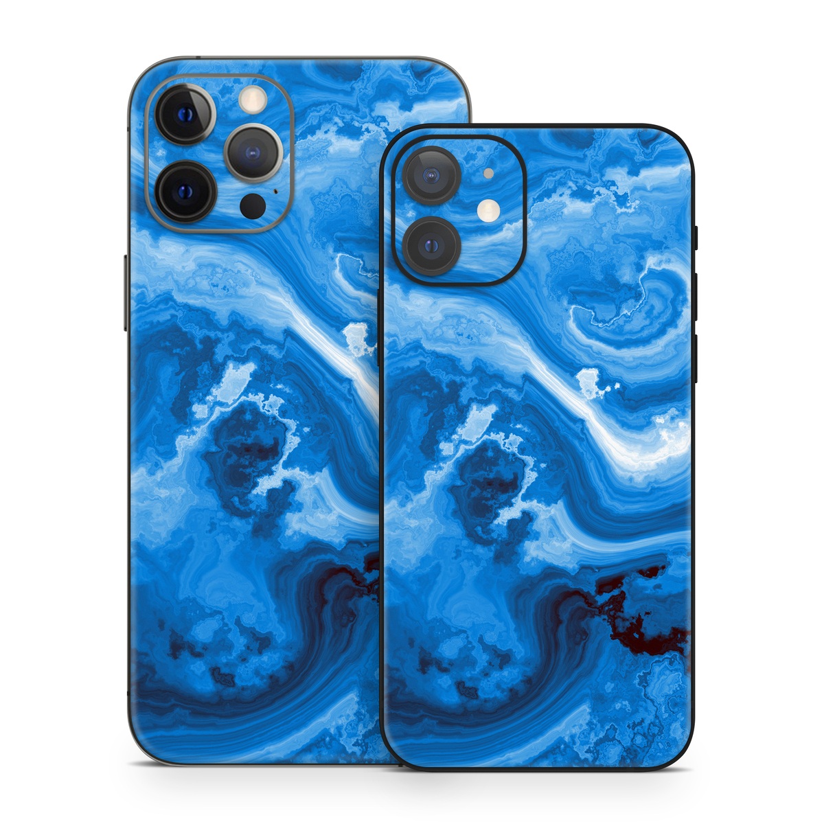 iPhone 12 Series Skin design of Blue, Water, Aqua, Azure, Turquoise, Pattern, Liquid, Wave, Electric blue, Design, with blue, white, black colors