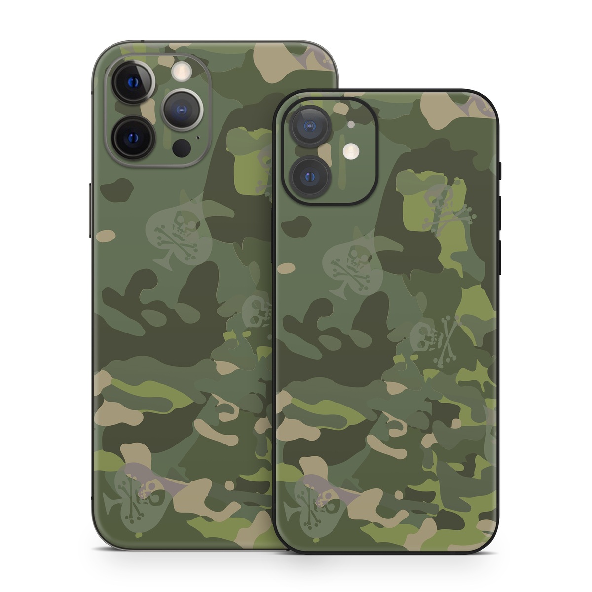 iPhone 12 Series Skin design of Military camouflage, Pattern, Camouflage, Uniform, Clothing, Green, Design, Leaf, Plant, Illustration, with green, brown colors