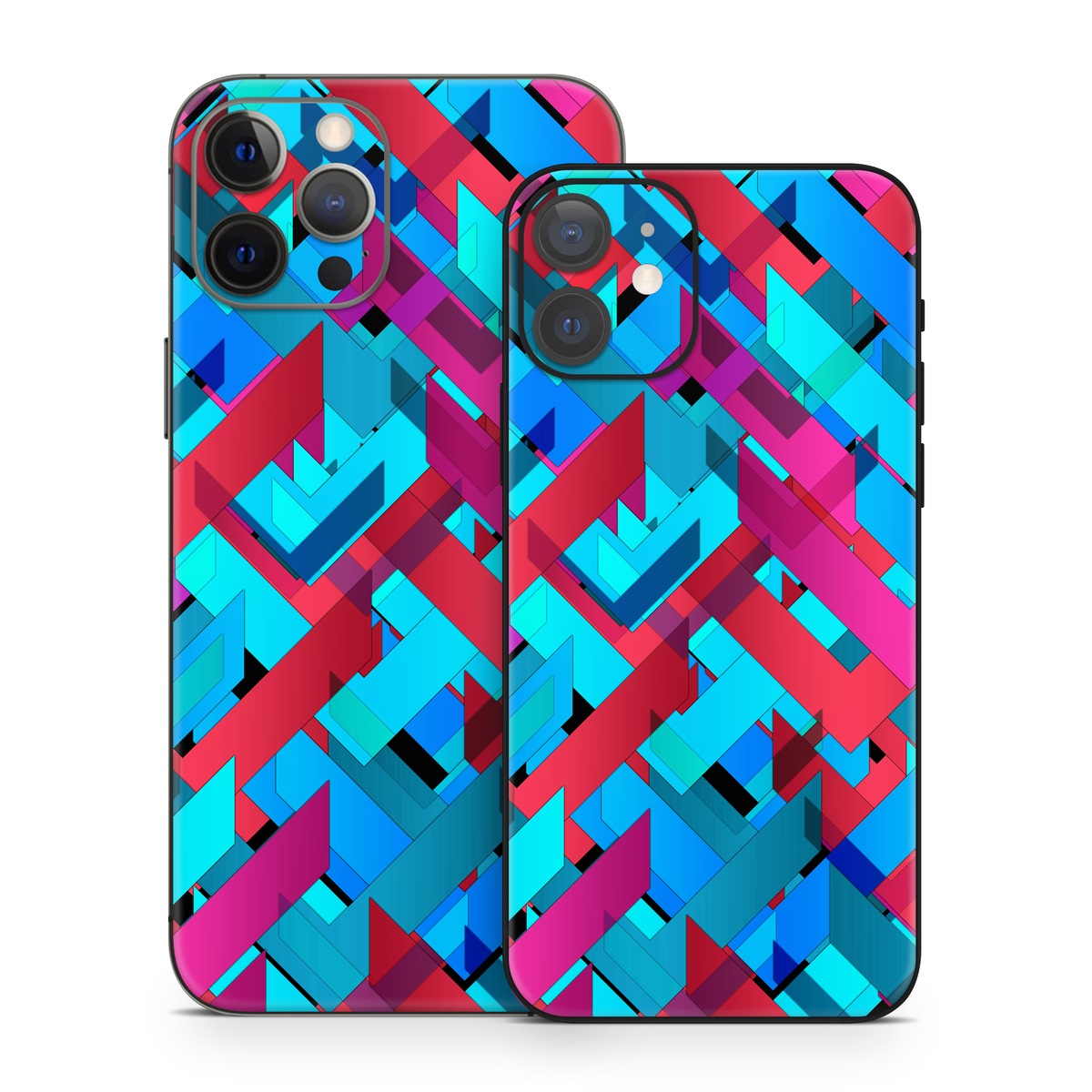 iPhone 12 Series Skin design of Pattern, Turquoise, Line, Teal, Magenta, Design, Textile, Symmetry, Colorfulness, with blue, red, purple, black colors