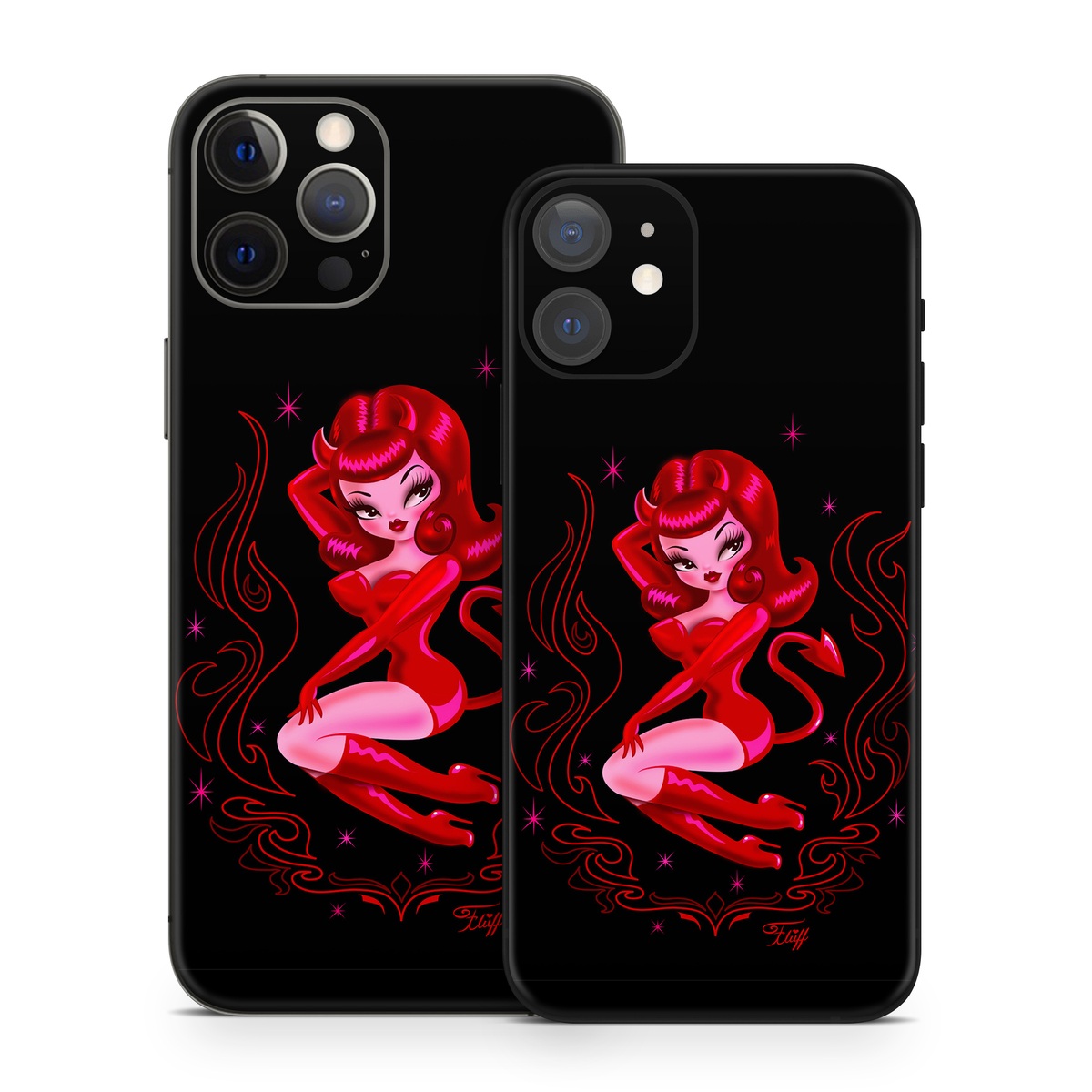 iPhone 12 Series Skin design of Pink, Illustration, Fictional character, Graphic design, Neon, Magenta, Graphics, Art, with black, red, pink colors