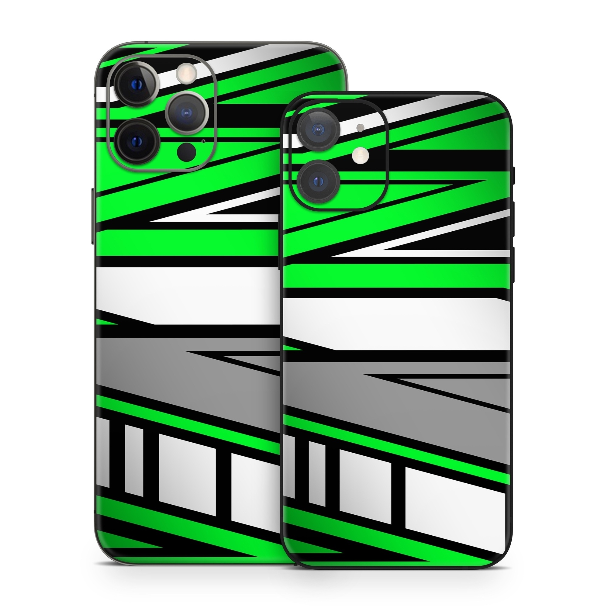 iPhone 12 Series Skin design of Colorfulness, Green, Rectangle, Slope, Font, Line, Material property, Parallel, Tints and shades, Graphics, with black, green, white, gray colors