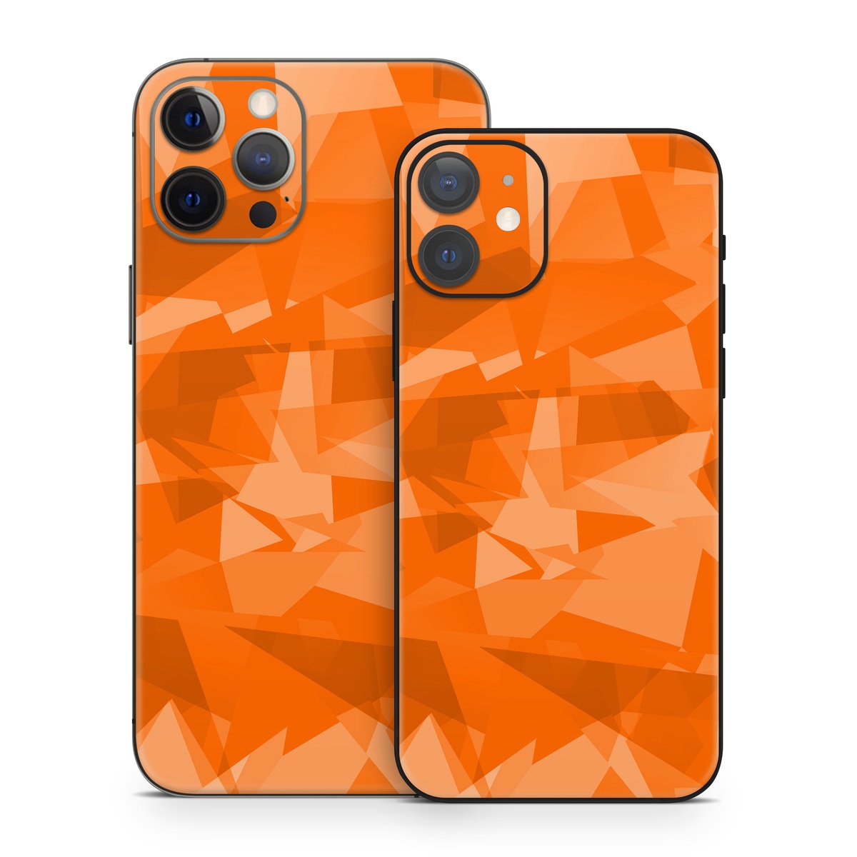 iPhone 12 Series Skin design of Orange, Pattern, Peach, Line, Design, Triangle, with orange colors