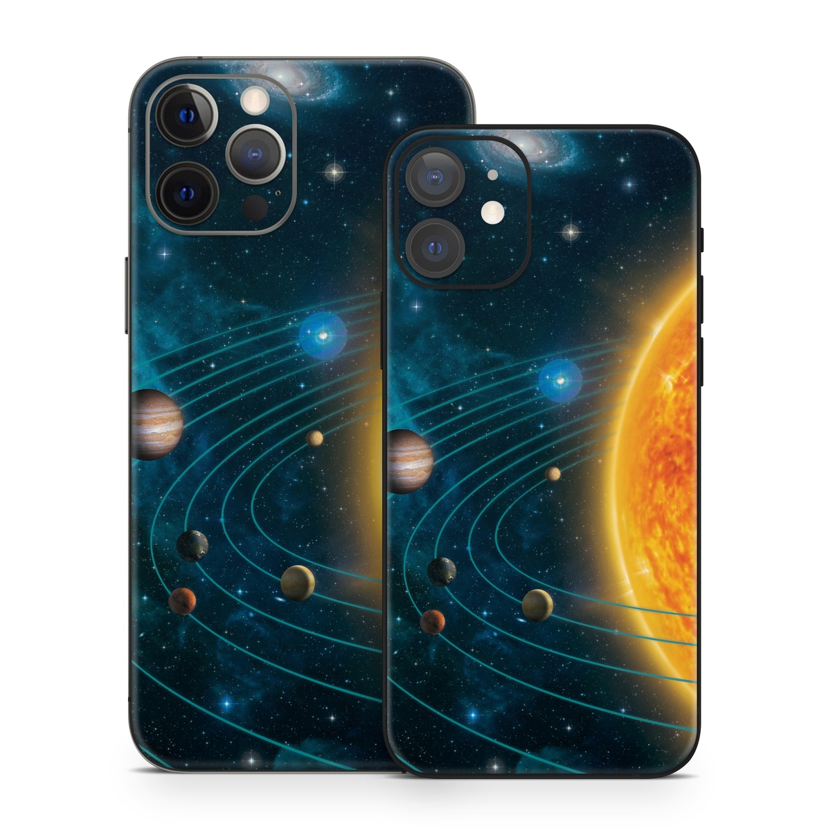 iPhone 12 Series Skin design of Astronomical object, Universe, Outer space, Galaxy, Astronomy, Atmosphere, Space, Planet, Science, Sky, with red, yellow, black, blue, brown, white colors