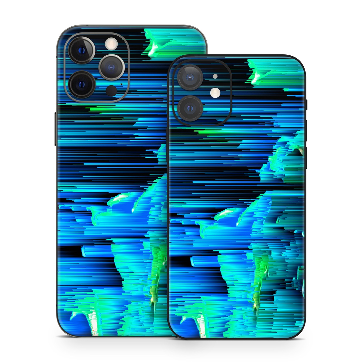 iPhone 12 Series Skin design of Blue, Green, Turquoise, Light, Colorfulness, Electric blue, with blue, green, black, white colors