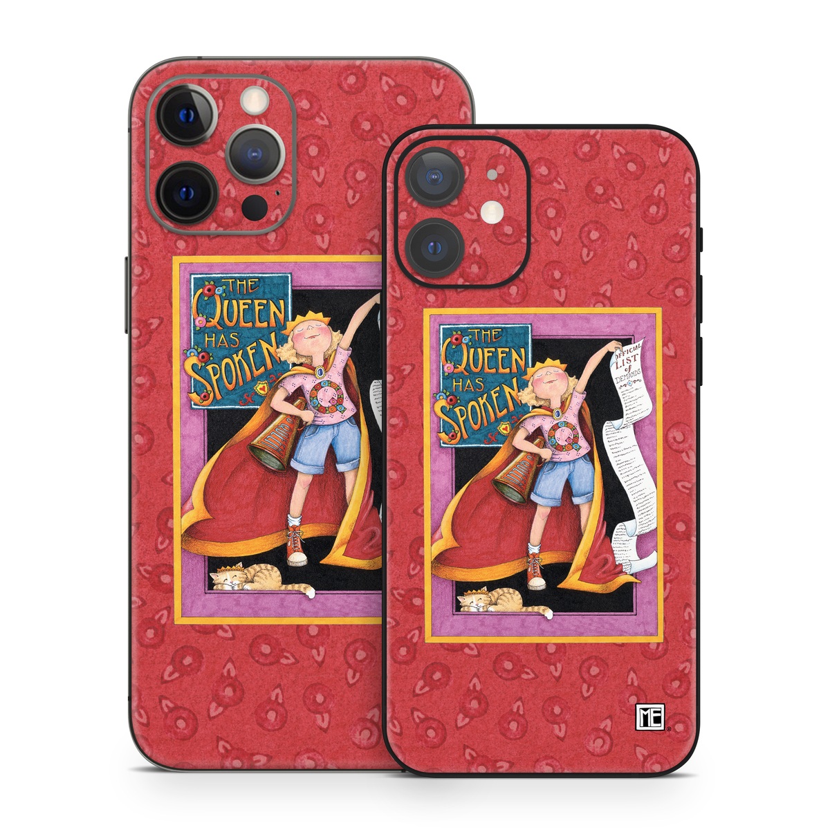 iPhone 12 Series Skin design of Cartoon, Illustration, Art, Miniature, Fictional character, Fiction, Magenta, Style, with red, gray, black, green, orange, purple colors