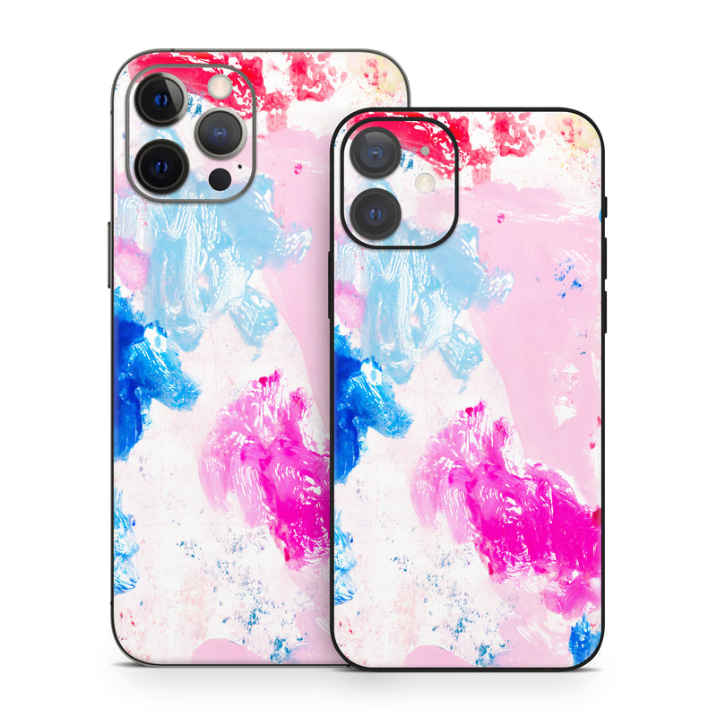iPhone 12 Series Skin design of Art Paint, Watercolor painting, Pink, Visual arts, Paint, Painting, Drawing, Acrylic paint, Stain, Child art, with pink, blue, white, purple, red colors