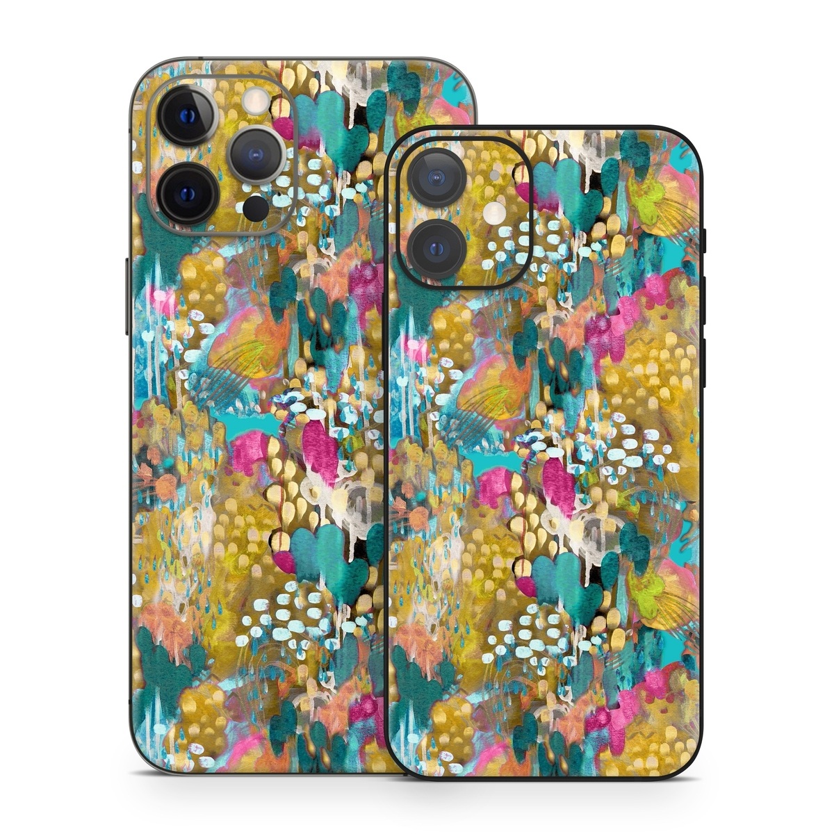 iPhone 12 Series Skin design of Pattern, Textile, Design, Art, Visual arts, Wildflower, with green, gray, blue, black, red colors