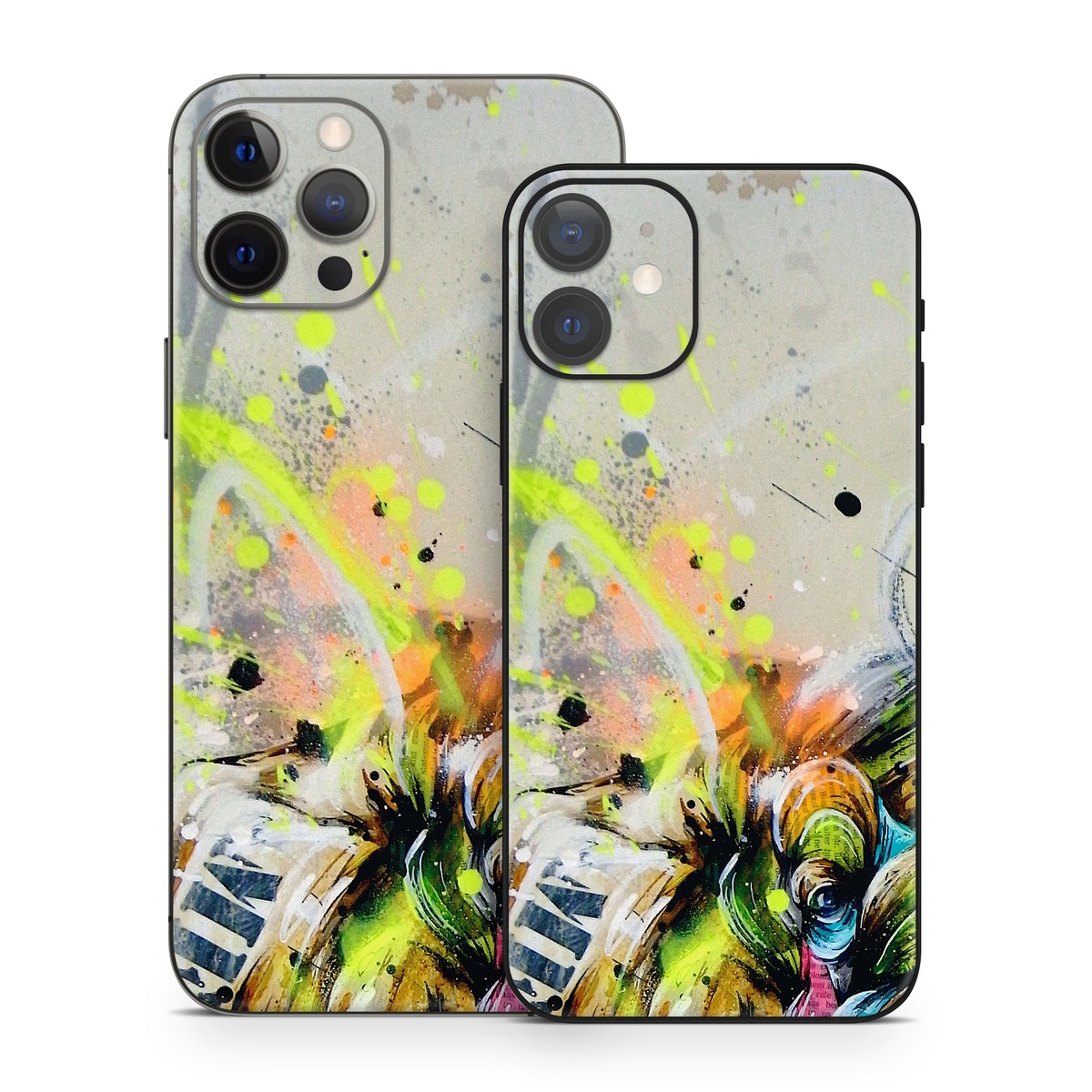 iPhone 12 Series Skin design of Watercolor paint, Graphic design, Illustration, Acrylic paint, Art, Modern art, Painting, Visual arts, Paint, Graphics, with gray, black, green, red, blue colors