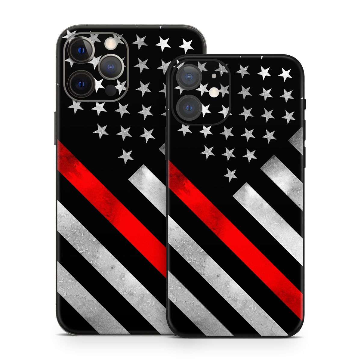 iPhone 12 Series Skin design of Flag of the united states, Flag, Line, Black-and-white, Pattern, Flag Day (USA), Veterans day, Independence day, Memorial day, with black, white, gray, red colors