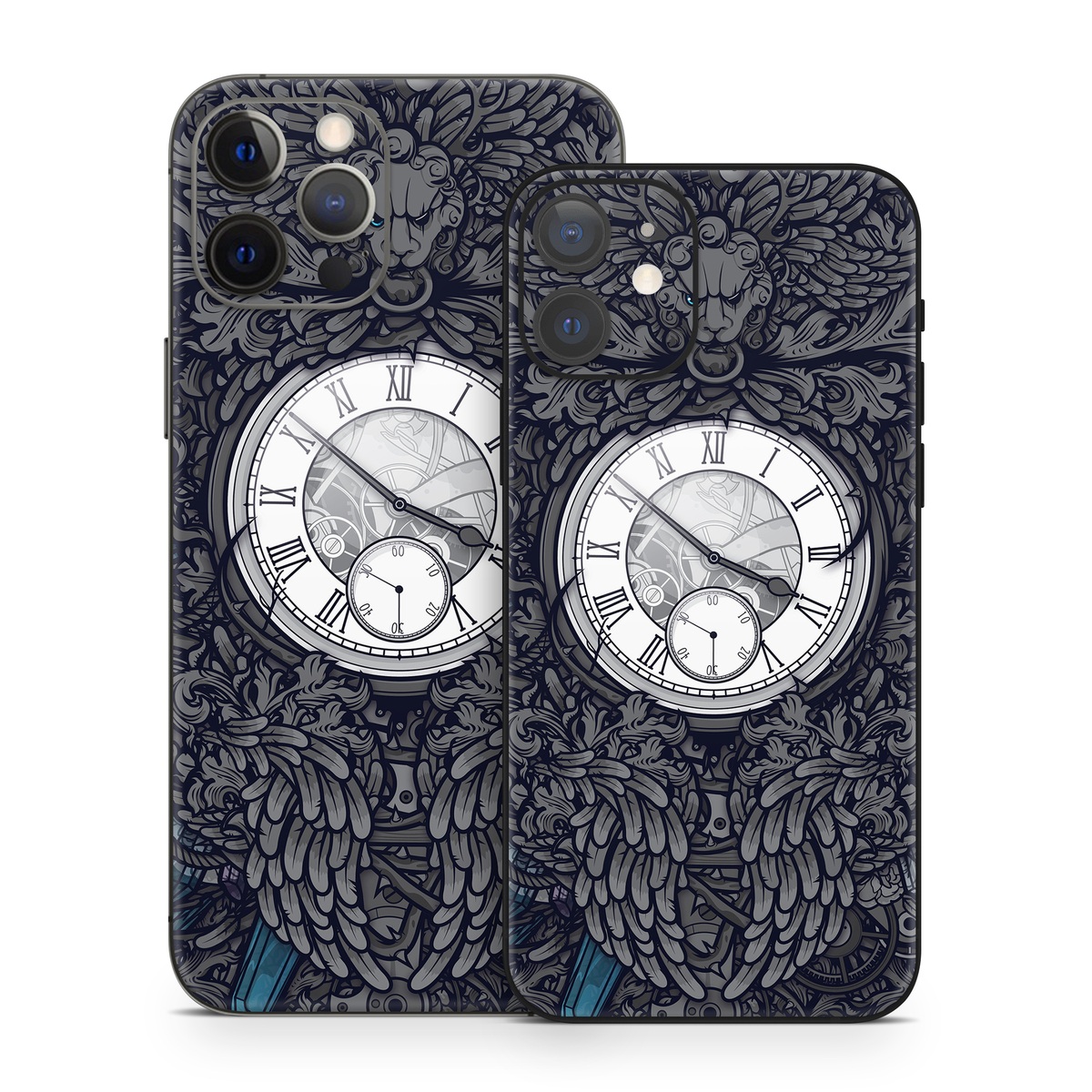 iPhone 12 Series Skin design of Blue, Pattern, Psychedelic art, Design, Circle, Art, Font, Graphic design, Visual arts, Illustration, with black, gray colors