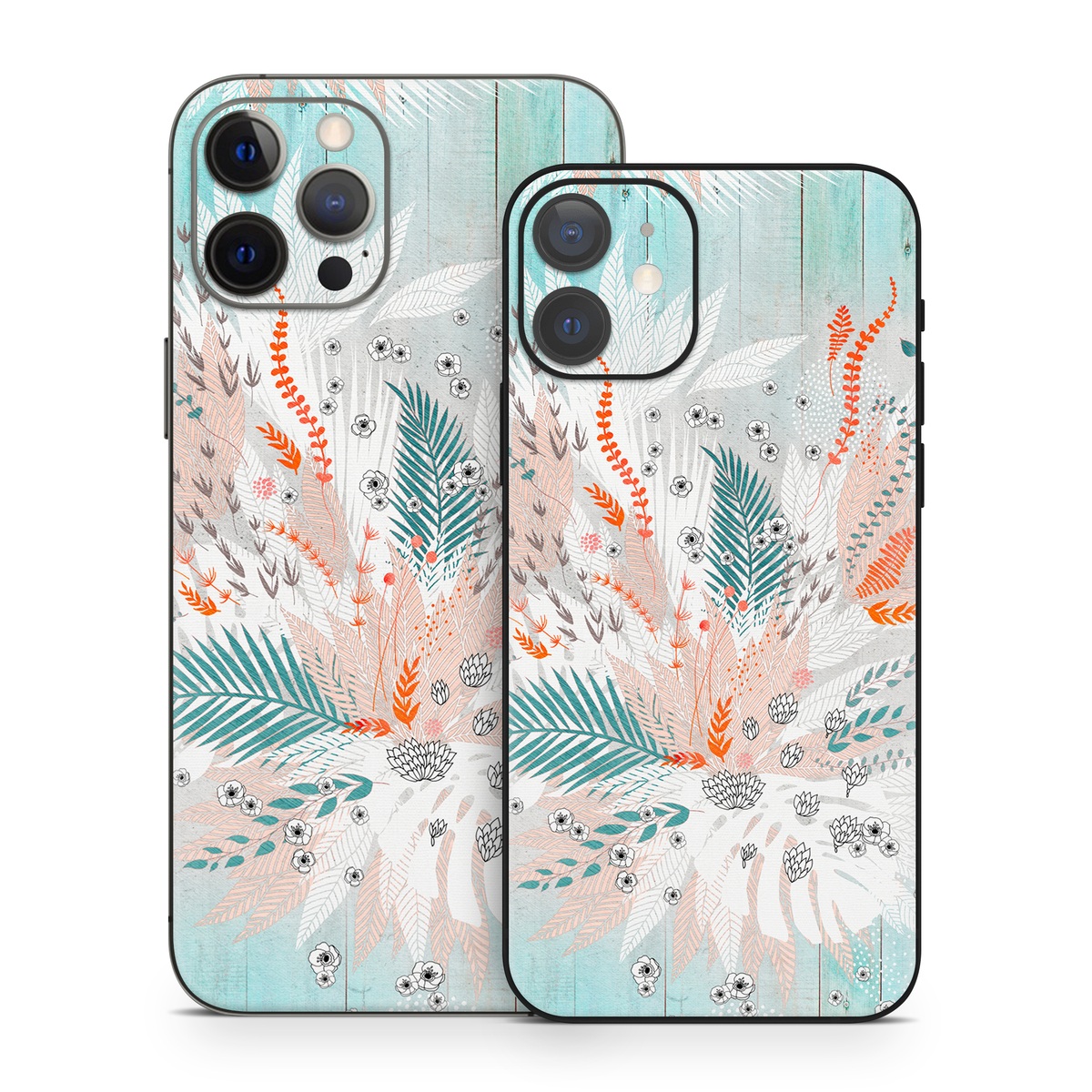 iPhone 12 Series Skin design of Aqua, Turquoise, Graphic design, Line, Teal, Illustration, Watercolor paint, Design, Tree, Pattern, with blue, red, orange, white, gray colors