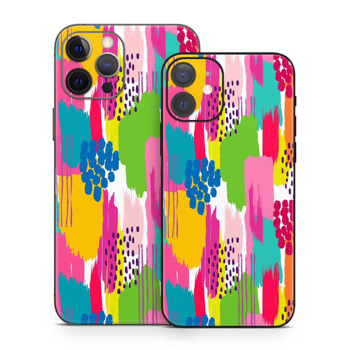 iPhone 12 Series Skin design of Colorfulness, Textile, Rectangle, Font, Line, Painting, Art, Magenta, Material property, Pattern, with white, pink, yellow, orange, blue, red colors