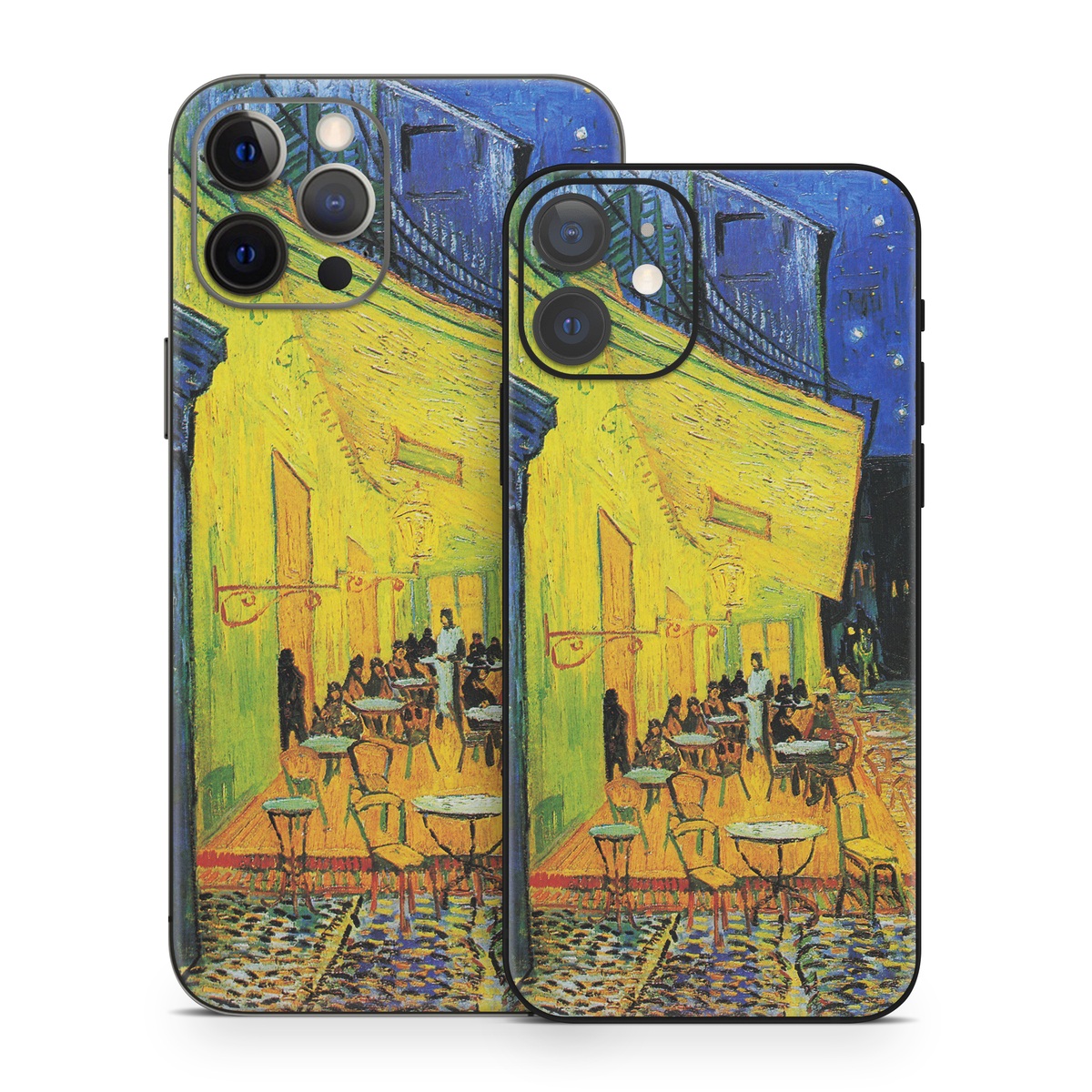 iPhone 12 Series Skin design of Painting, Art, Yellow, Watercolor paint, Illustration, Modern art, Visual arts, Street, Infrastructure, Tree, with green, black, blue, gray, red colors