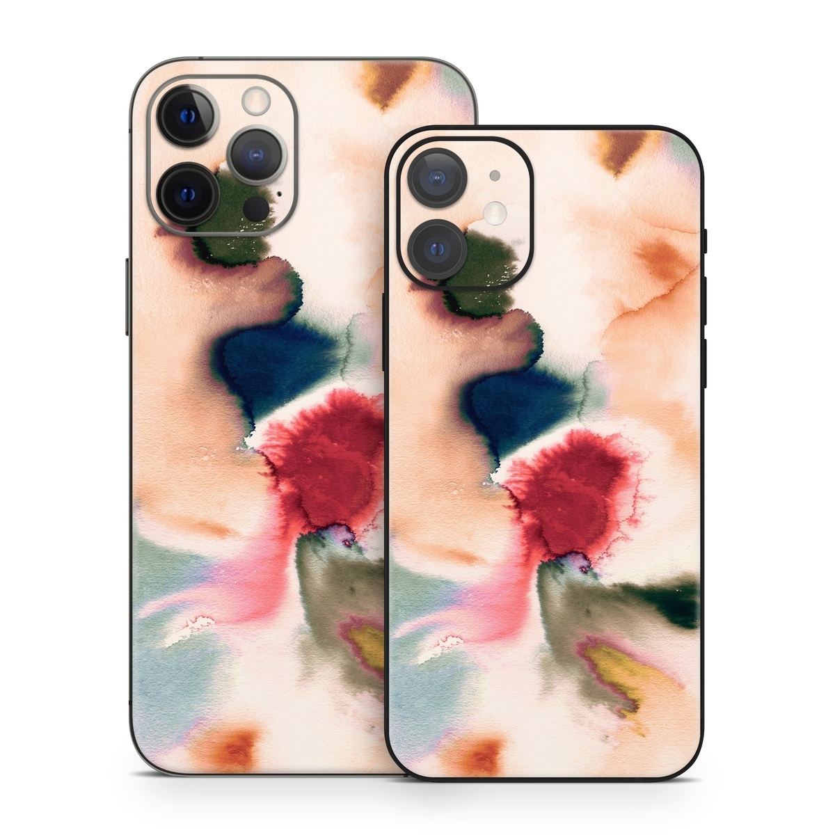 iPhone 12 Series Skin design of Petal, Pink, Creative arts, Plant, Tints and shades, Art, Pattern, Porcelain, Close-up, Natural material, with white, blue, red, brown, orange, yellow, green colors