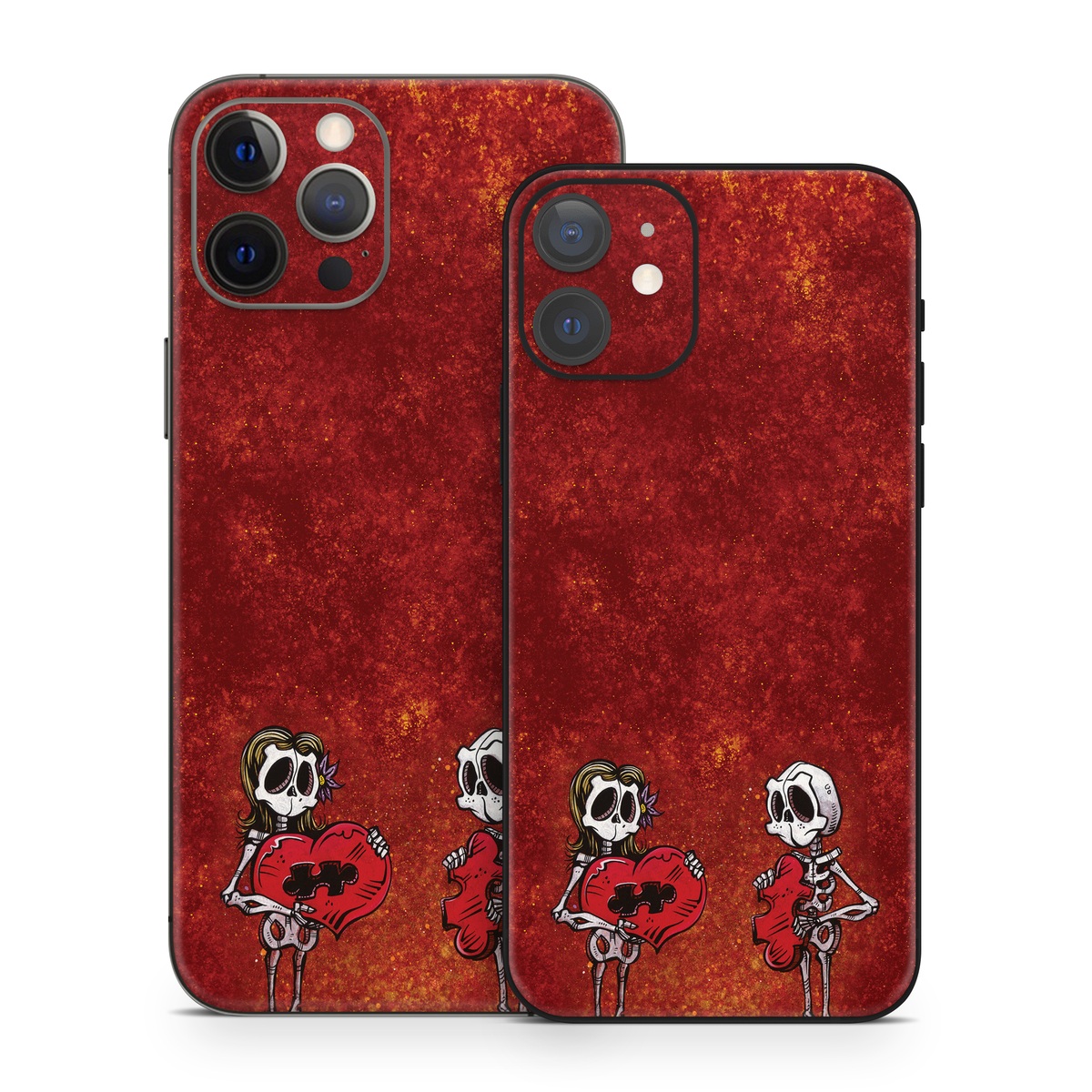 iPhone 12 Series Skin design of Font, Tints and shades, Bone, Art, Skull, Pattern, Creative arts, Carmine, Visual arts, Rectangle, with white, black, gray, brown, red, yellow, orange colors