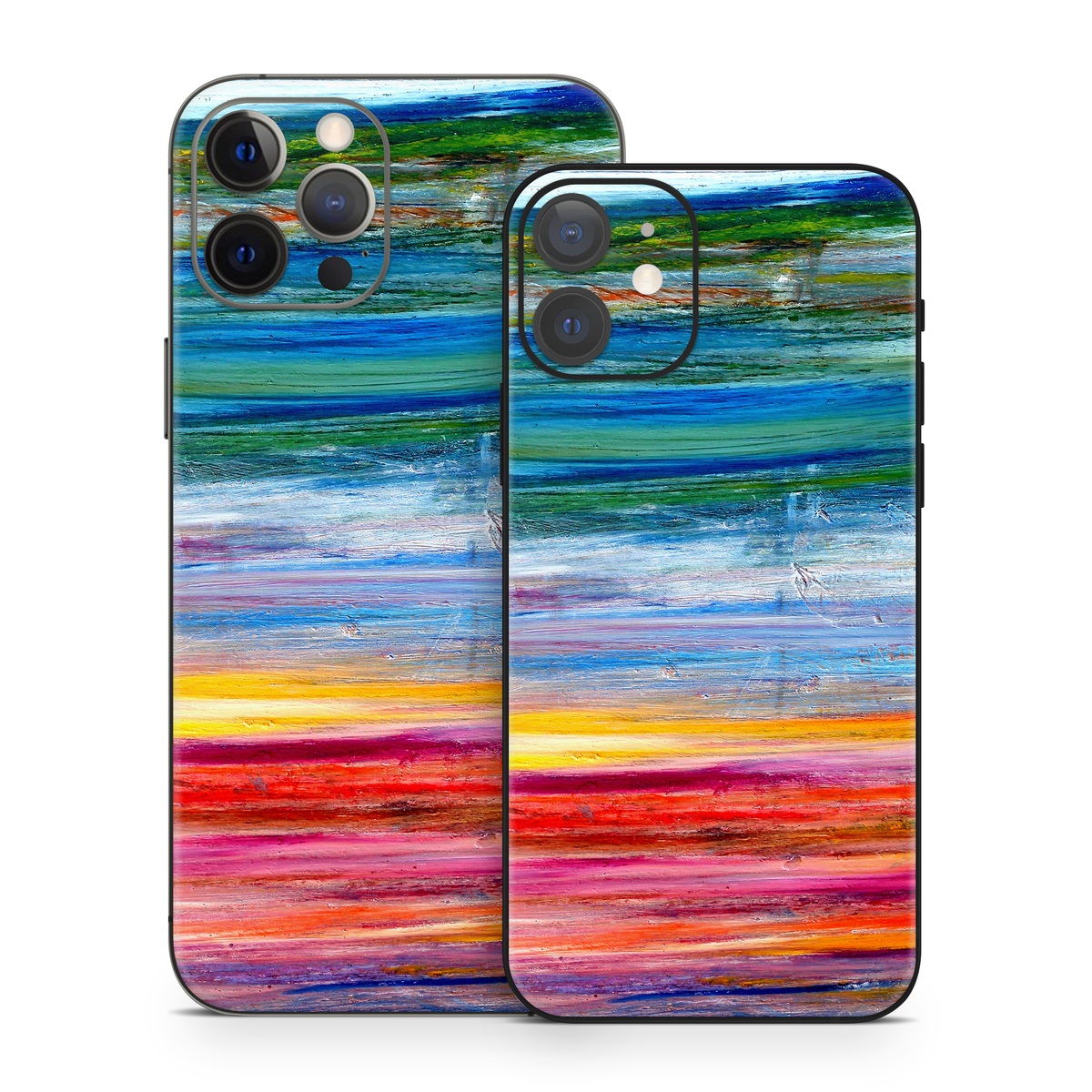 iPhone 12 Series Skin design of Sky, Painting, Acrylic paint, Modern art, Watercolor paint, Art, Horizon, Paint, Visual arts, Wave, with gray, blue, red, black, pink colors