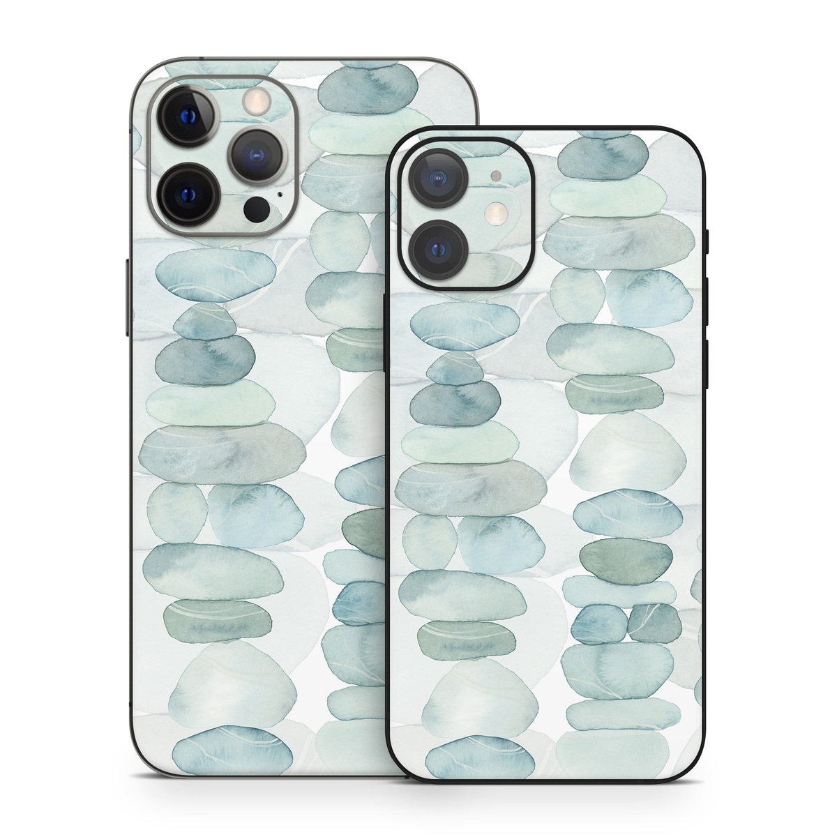 iPhone 12 Series Skin design of Aqua, Turquoise, Circle, Pattern, Transparent material, Glass, with white, blue colors