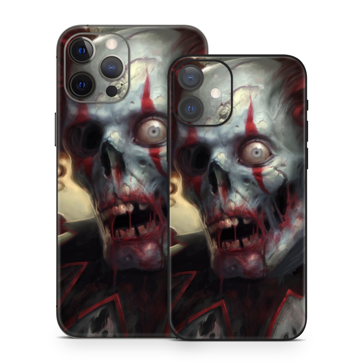 iPhone 12 Series Skin design of Illustration, Fictional character, Fiction, Supervillain, Demon, Art, Zombie, Ghost, Supernatural creature, Flesh, with black, gray, green, red colors