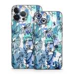 Blue Ink Floral iPhone 13 Series Skin