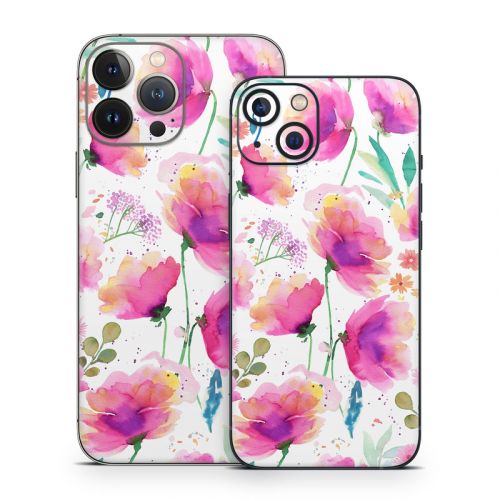 Abstract Pink Poppies iPhone 13 Series Skin