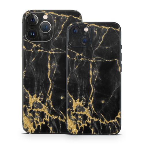 Black Gold Marble iPhone 13 Series Skin