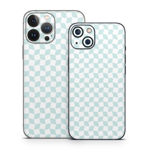 Checker Light Blue iPhone 13 Series Skin