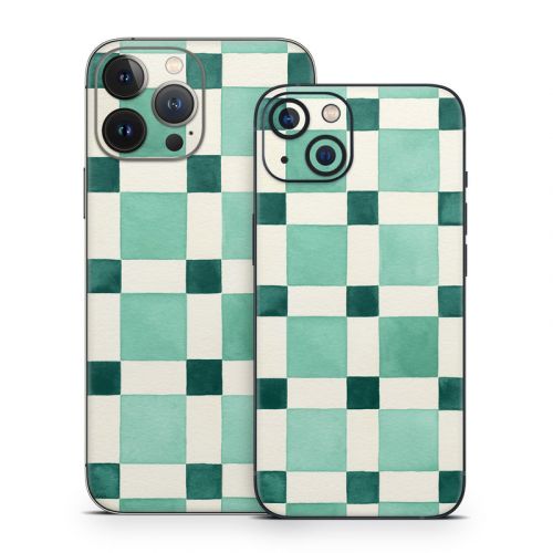Checker Mosaic Green iPhone 13 Series Skin