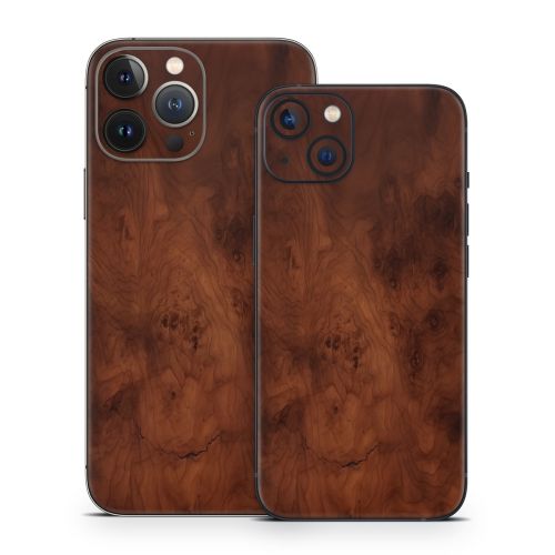 Dark Burlwood iPhone 13 Series Skin