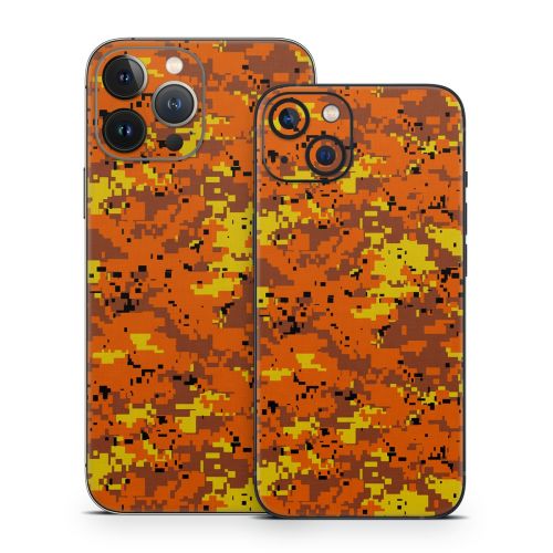 Digital Orange Camo iPhone 13 Series Skin