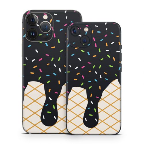 Black Ice Cream Drip iPhone 13 Series Skin