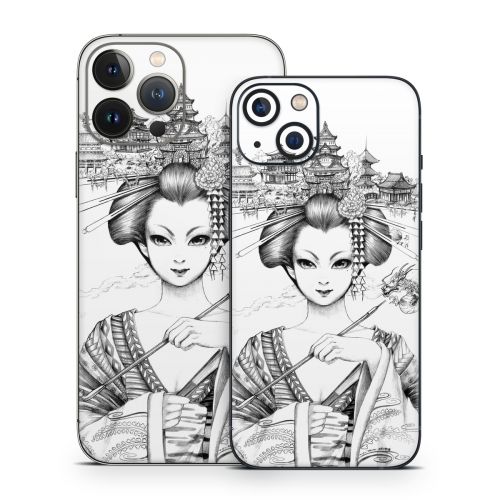 Geisha Sketch iPhone 13 Series Skin