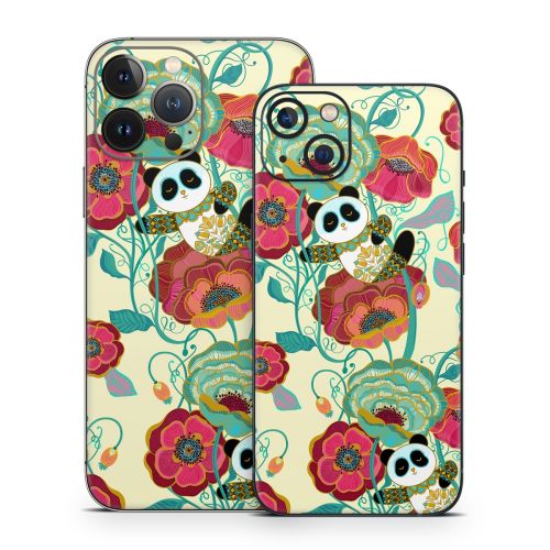 Panda Flowers iPhone 13 Series Skin