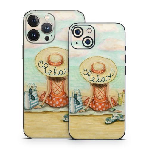 Relaxing on Beach iPhone 13 Series Skin