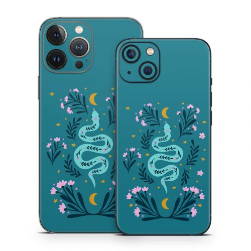 Snake and Flowers iPhone 13 Series Skin