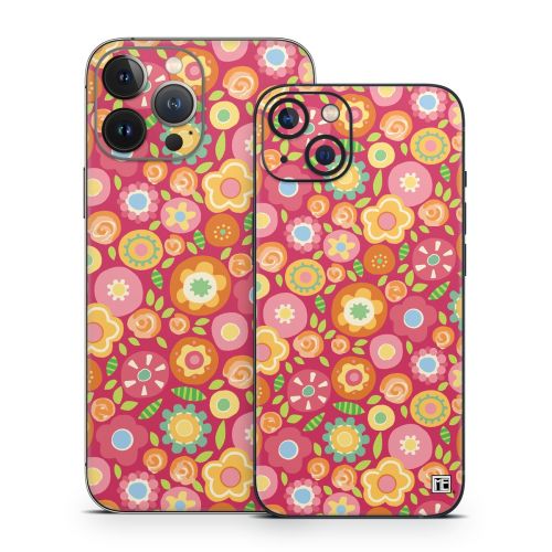 Flowers Squished iPhone 13 Series Skin