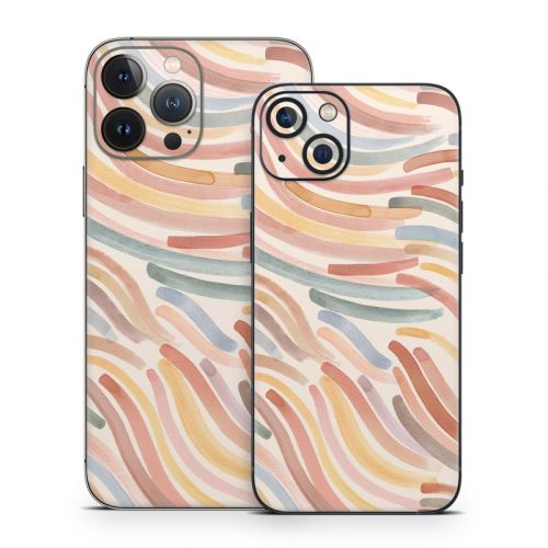 Terracotta Brushstroke Waves iPhone 13 Series Skin