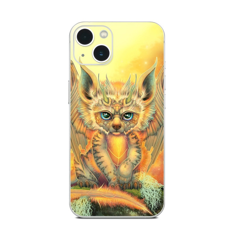iPhone 13 Series Skin design of Nature, Mammal, Art, Fawn, Owl, Illustration, Tail, Fictional character, Visual arts, Terrestrial animal, with yellow, orange, green, white, black colors