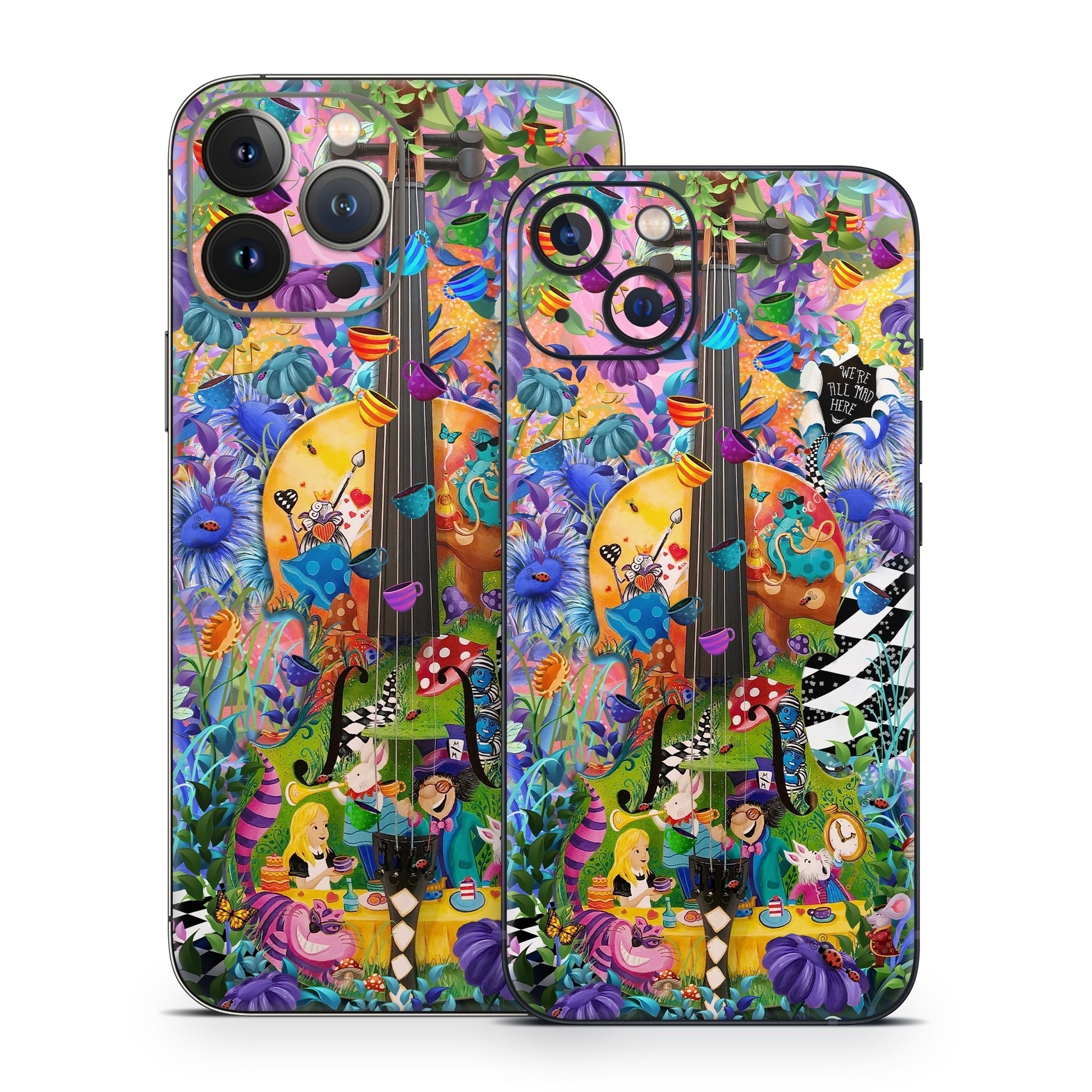 iPhone 13 Series Skin design of Textile, Organism, Painting, Art, Pattern, Creative arts, Electric blue, Visual arts, Graphics, Illustration, with purple, blue, white, black, yellow, orange, green, pink, brown, red colors