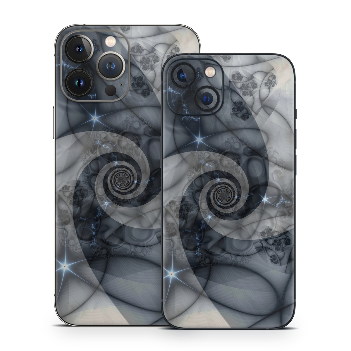 iPhone 13 Series Skin design of Eye, Drawing, Black-and-white, Design, Pattern, Art, Tattoo, Illustration, Fractal art, with black, gray colors