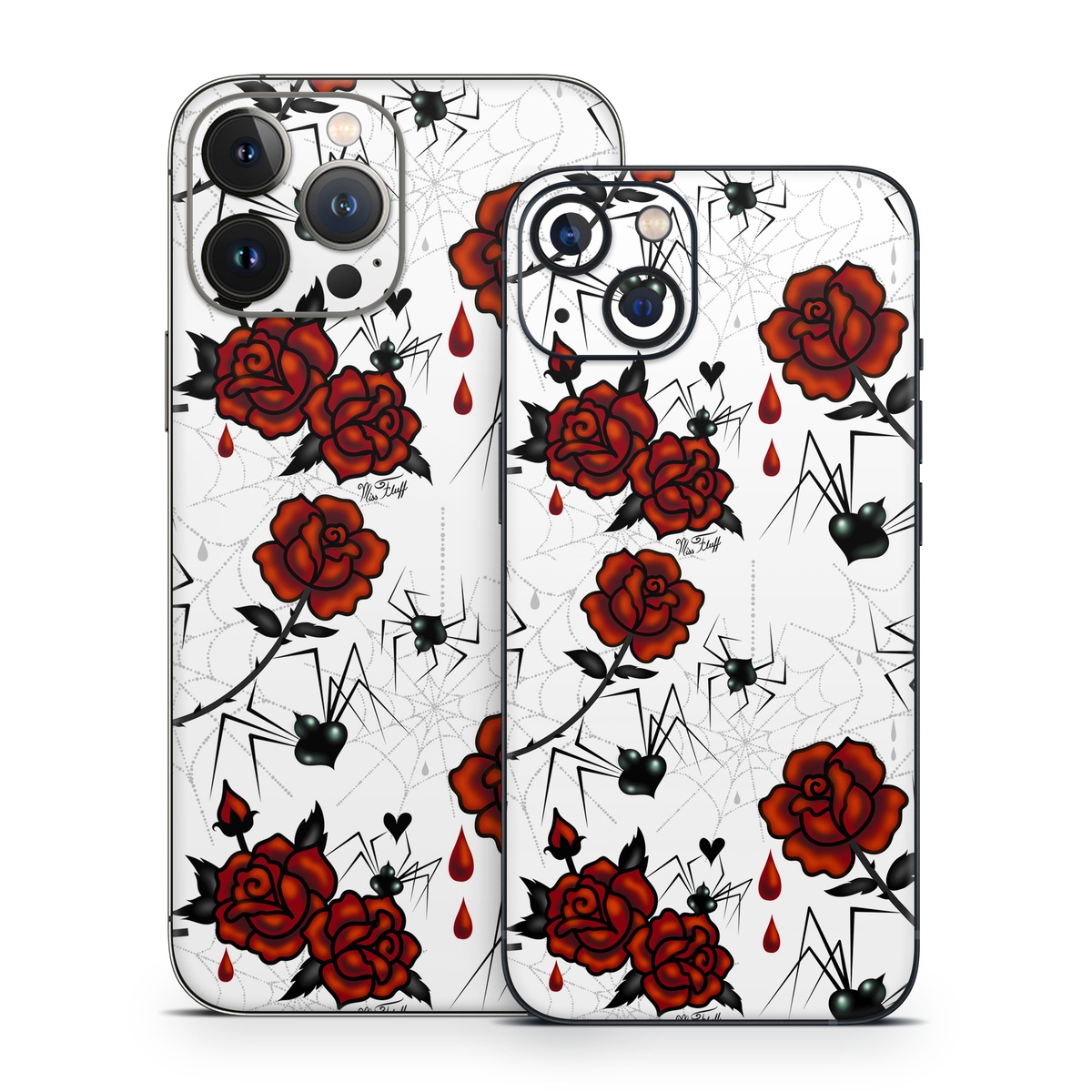 iPhone 13 Series Skin design of Red, Pattern, Flower, Plant, Design, Floral design, Petal, Coquelicot, Wildflower, Rose, with black, white, red colors