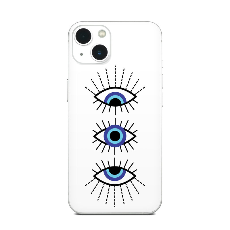 iPhone 13 Series Skin design of Eyebrow, Eyelash, Iris, Art, Font, Circle, Electric blue, Symmetry, Illustration, Graphics, with black, white, blue, purple colors