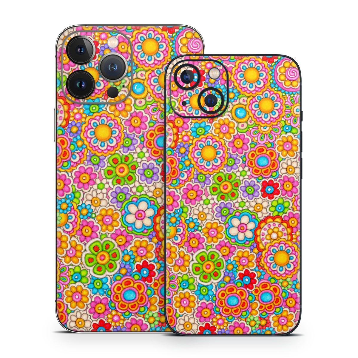 iPhone 13 Series Skin design of Pattern, Design, Textile, Visual arts, with pink, red, orange, yellow, green, blue, purple colors