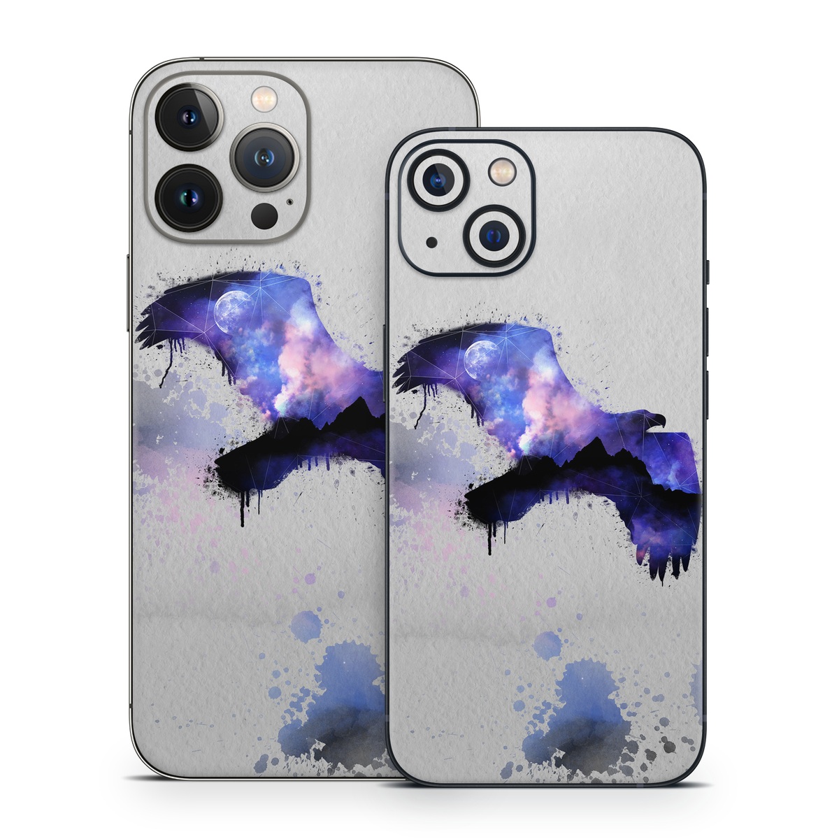 iPhone 13 Series Skin design of Blue, Watercolor paint, Purple, Water, Graphic design, Illustration, Art, Ink, Painting, Electric blue, with gray, white, blue, black, purple colors