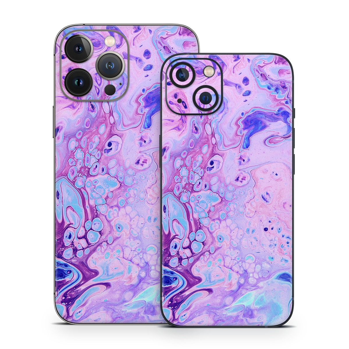 iPhone 13 Series Skin design of Purple, Violet, Lilac, Art, Pattern, Modern art, Painting, Visual arts, Acrylic paint, Magenta, with pink, purple, blue colors